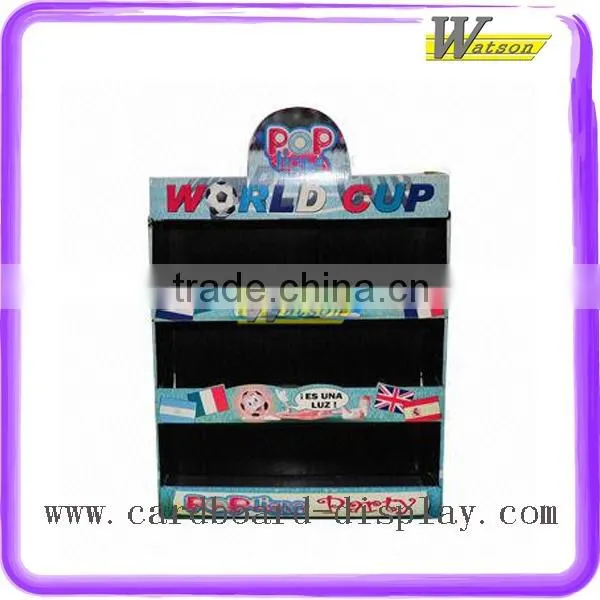 retail bookshop children textbook scorrugated cells floor display stand