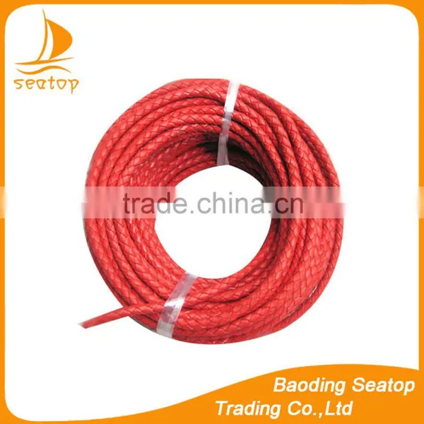 Round Braided Stingray Leather Cord Necklace