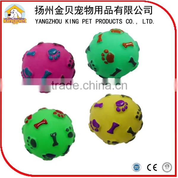 Eco Friendly Squeaky Color Rubber Vinyl Ball Dog Toy With Sounding photo-6