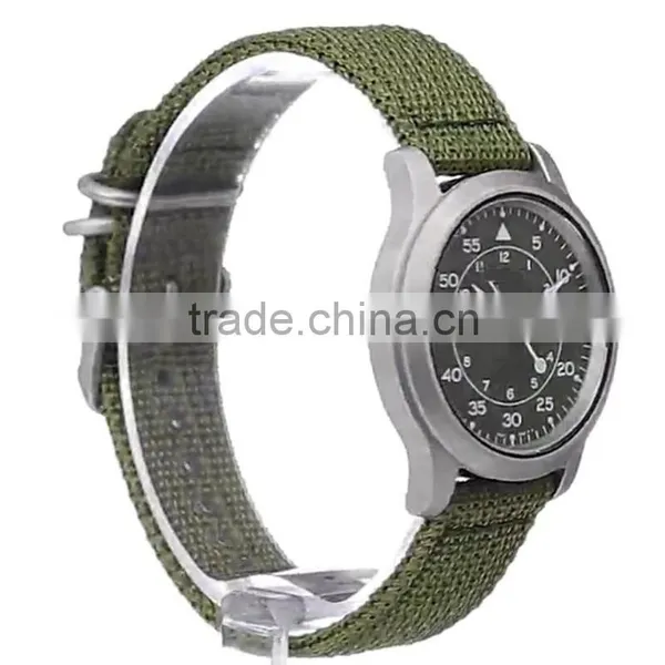 Classic Canvas Strap Watch Fabric Nylon Army Watch Japan Movt With Date Watch photo-3