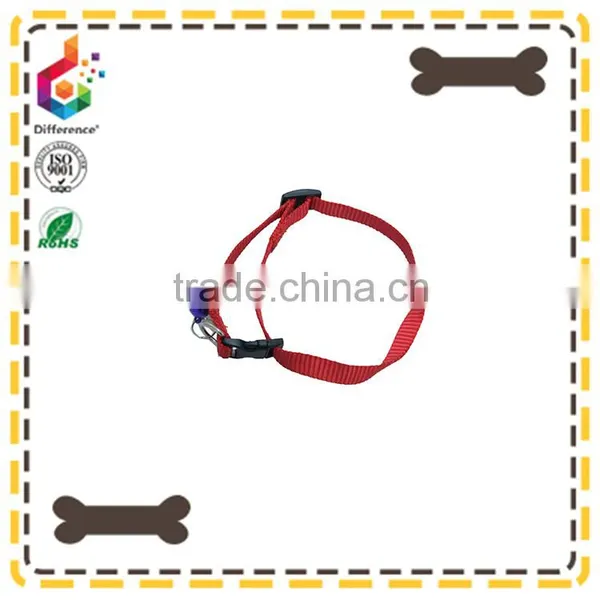 Red Nylon Rope Pet Dog Collar With a Ring Bell photo-3