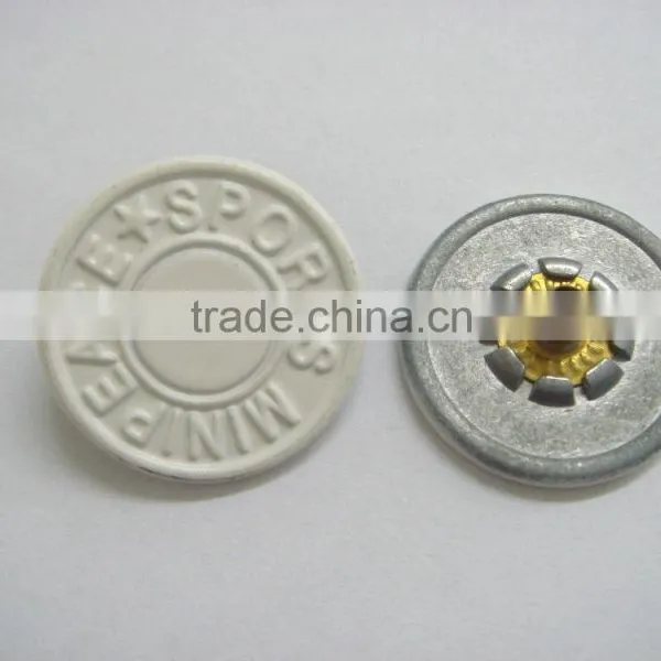 20mm White Engraved Customer Logo Snap Button for Man Clothing photo-2