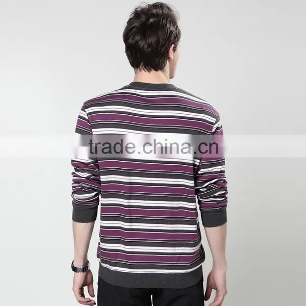 Brand Stripe T-shirt Autumn Cotton Round Collar Men's Long Sleeve T-shirt Pure Cotton Long Sleeve T-shirt photo-2