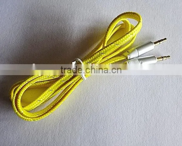 Wholesales DC3.5mm Flat Braid Metal Audio Cable photo-2