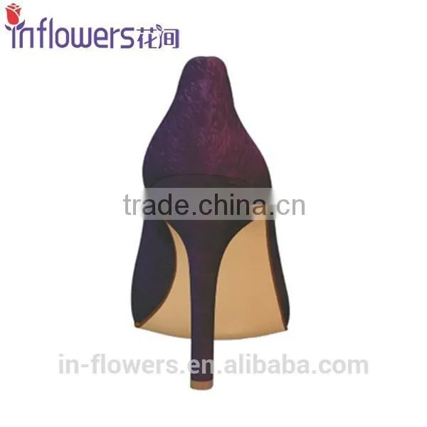 Purple Satin Materal Eneglat Women High Heel Shoes photo-5