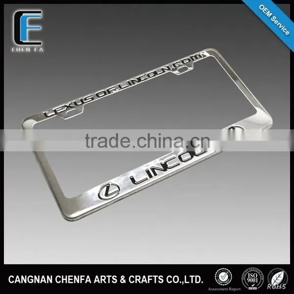 Custom High Quality Stainless Steel Car License Plate Frame American Metal License Plate Holder