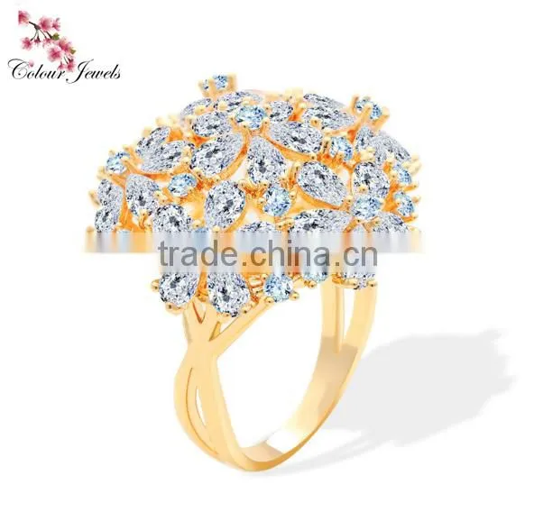 Luxury Floral AAA Clear Cubic ZIrcon Elegant Bowknot Wedding Ring for Women