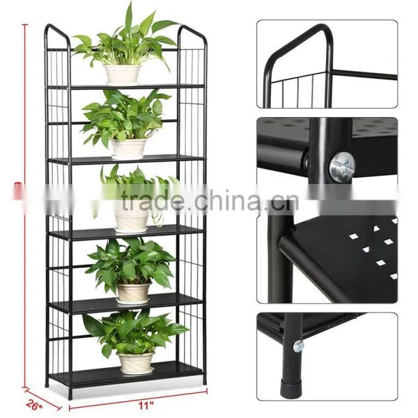 5 Tire Antique Wrought Iron Step Metal Plant Stand photo-5