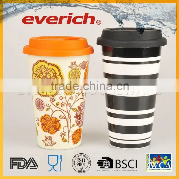 Promotional Custom Plain 250ml Double Wall Ceramic Mug photo-4