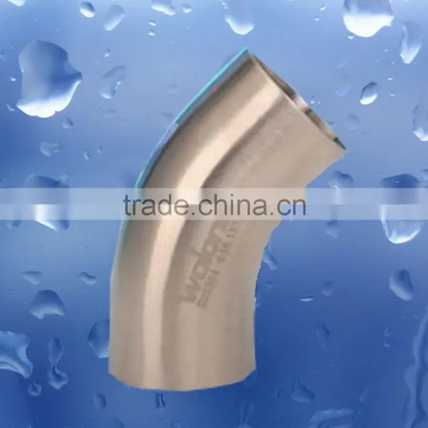 Factory Price 304 316L Stainless Steel Sanitary Pipe Fitting 45 Degree Bend photo-3