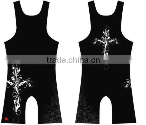 High Quality Lycra Wrestling Singlet Suit Uniform Custom Design Athletic Apparel for Men photo-2
