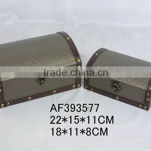 Classical Diamond Leather Gift Jeweled Wood Box