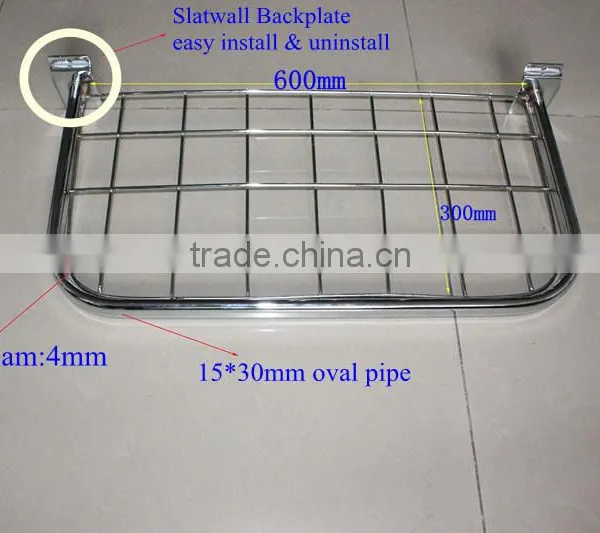 Supermarket Metal Slatwall Mesh Display Shelf photo-5
