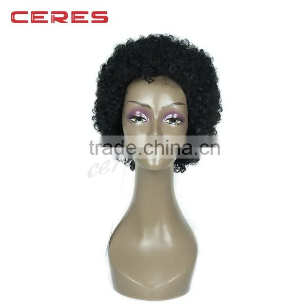 Natural Black With Baby Hair Kinky Curly 100 Human Hair African American Afro Kinky Human Hair Wigs photo-2