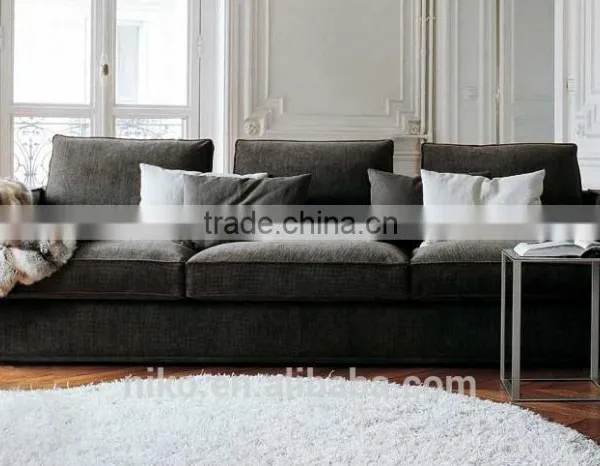 New Collection Omega High Quality Cotton and Linen Fabric Solid Wood Legs Feather Sofa Set photo-4