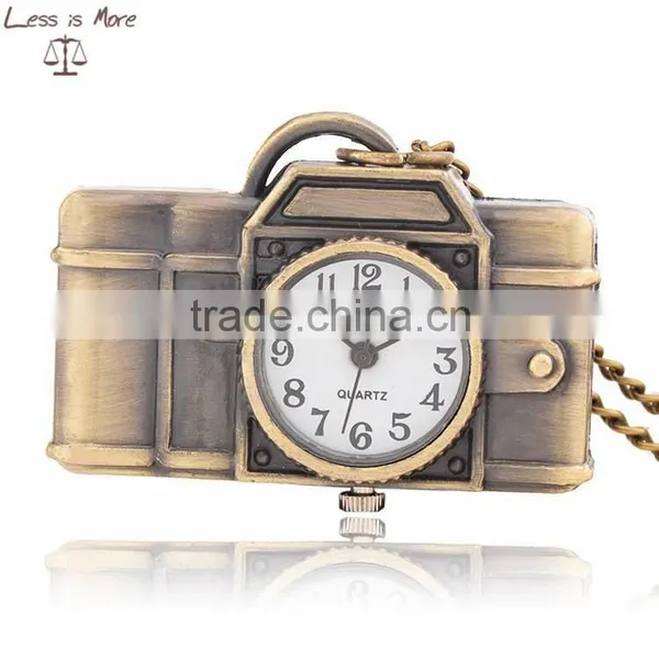 wholesale digital camera pocket watch necklace with chain in gift box