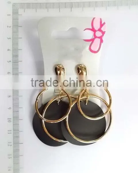 Fancy Silvery Hollow Out Circles Cross Chain Dangle Earrings photo-4