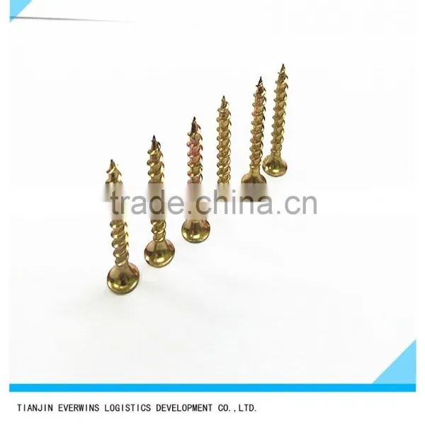 Countersund Head Brass Plated Screws Phillips Head Coarse Thread Drywall Screws photo-4