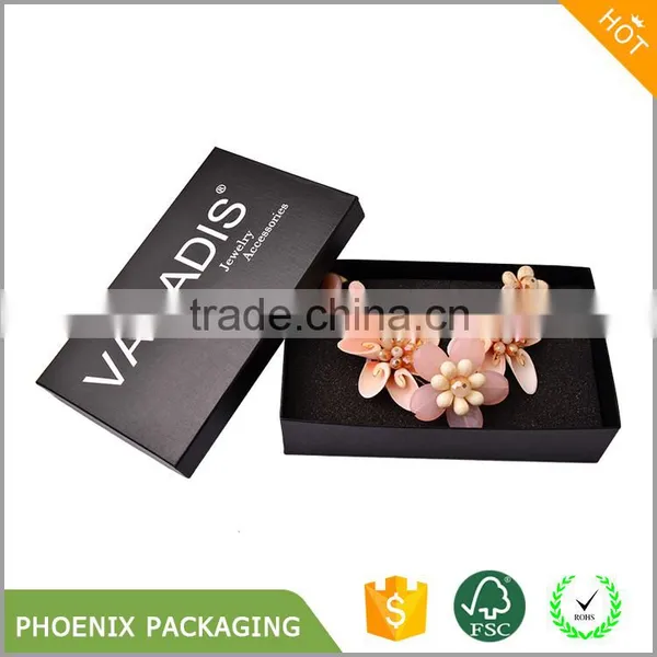 Luxury Necklace Bracelet Black Gift Box Jewelry Black Gift Box Packaging photo-3