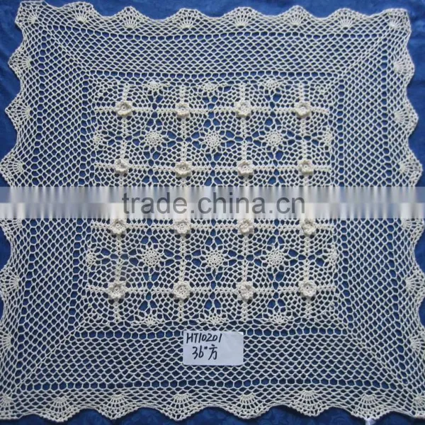 Hand Knit Crocheted Table Cloth photo-3