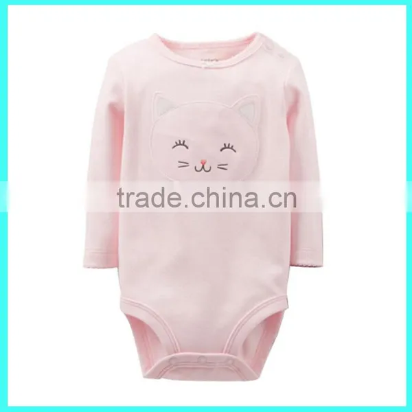 Made in China New Arrival 100% Cotton Printed Bowknot Long Sleeved Baby Rompers photo-3