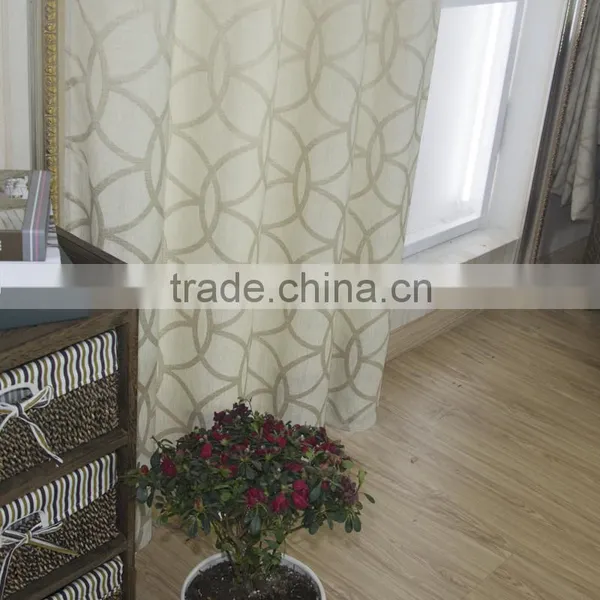 New Arrival 100% Polyesterhigh Taste Circle Design Linen Like Jacquard Curtain Fabric photo-2