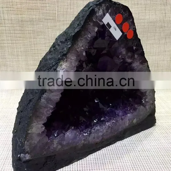 Natural Rock Triangular Amethyst Geode Crystal Ornaments photo-6
