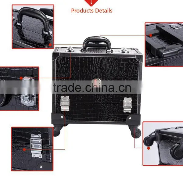 2014 China Fashion Waterproof Portable Travel Trolley Rolling Makeup Case Station photo-5