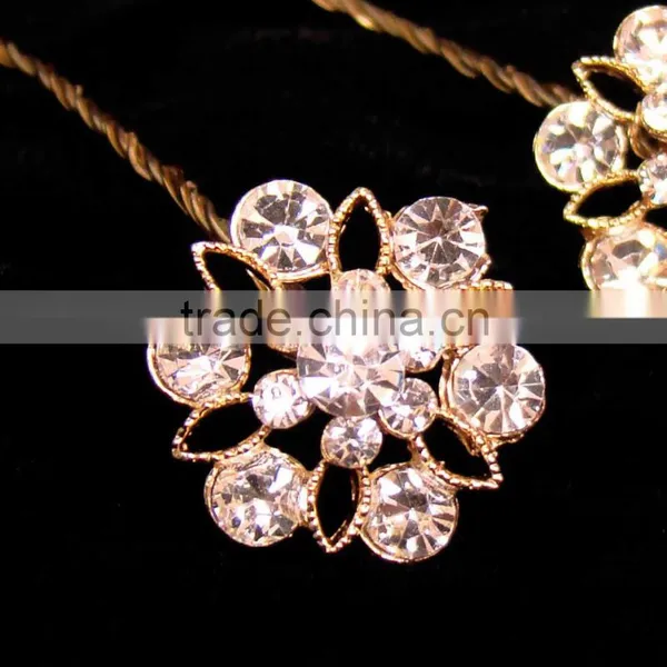 Embellishment Flower Bridal Bouquet Jewelry Accessories Fashion Crystal Rhinestone Brooch Pin for Wedding Bouquet