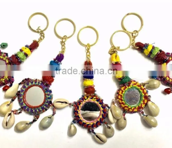 Wholesale Lot of Banjara boho Tribal Vintage look mirror beads Key Chain
