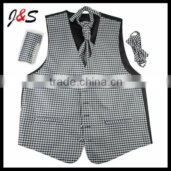 Fashion Mens Silk Vest Tie Set