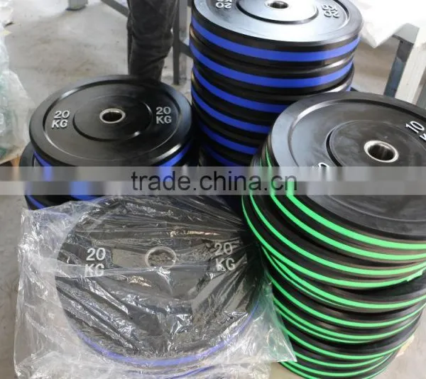 Colour Crossfit Weighlifting Rubber Bumper Plate 5KG 10KG 15KG 20KG 25KG photo-5