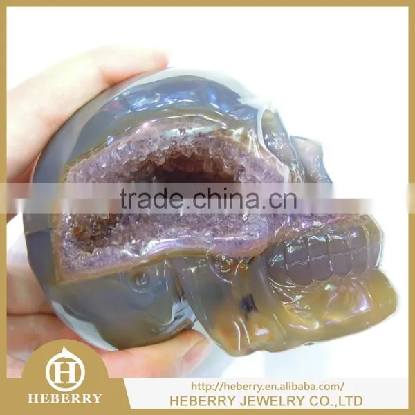 Natural Special Shaped Amethyst Crystal Skull ,geode Skull Best Gift for Lovers or Home Decor