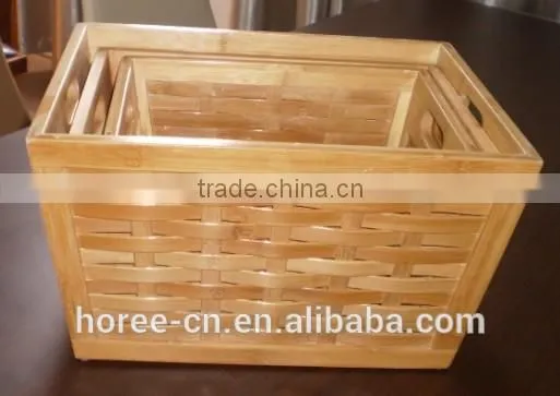 Hand Made 100% Bamboo Storage Basket for Home Use photo-5