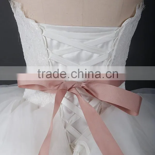 RSW913 Tulle Ruffle Skirt Vintage Lace Express Wedding Dress Bridal Ball Gown photo-4