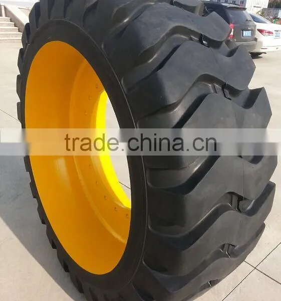 Lifting Platform Tires and Wheels, Cut and Puncture Proof Industrial Tires 23.5-25 15x5 photo-3