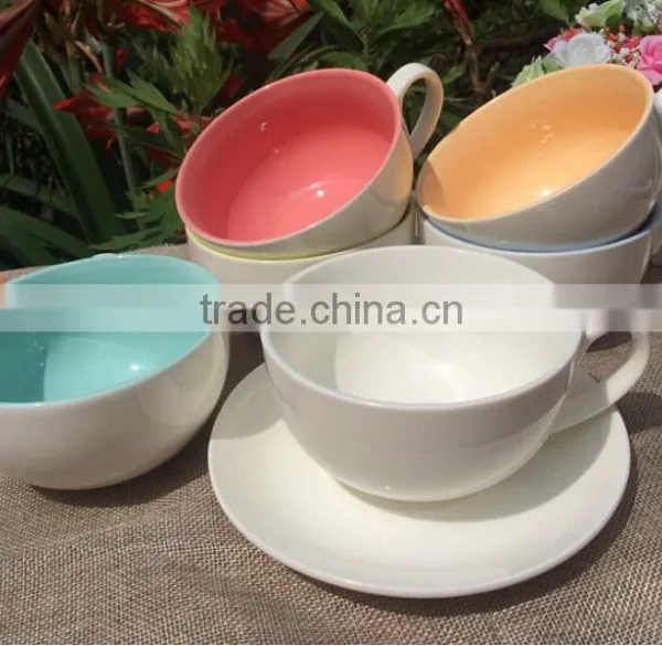 Haonai Drinkware Fine Porcelain Wholesale Coffee Cups and Saucer Set photo-2
