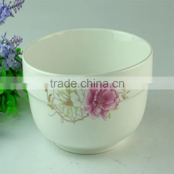 Chaozhou Supplier Stocked Wholesale 6.69 Inch White Ceram Bowls With Flower Decal Household Bowls photo-4