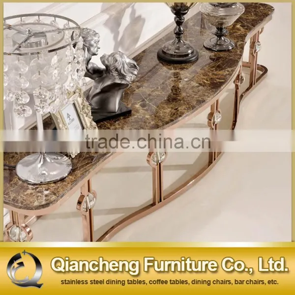 Marble Gold Console Table Stainless Steel Legs photo-3