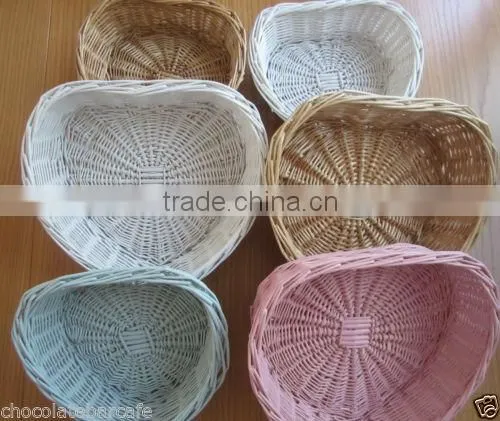 Set 3 Willow Material Hand Made Decorative Empty Wicker Serving Tray photo-4