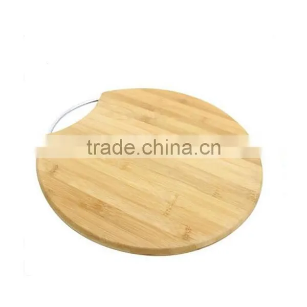 Round Board Natural Bamboo Cutting Board With Handle photo-2