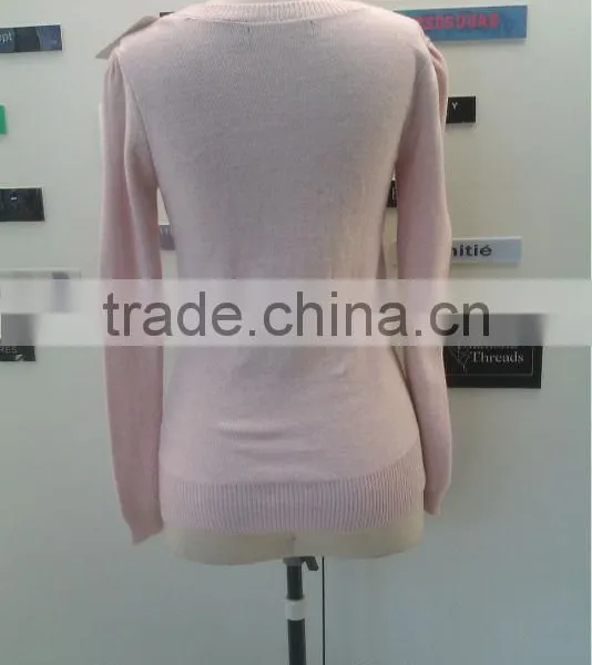 Lady Sweater Fashion Design Wool Garment Cardigan Long With Silk photo-3