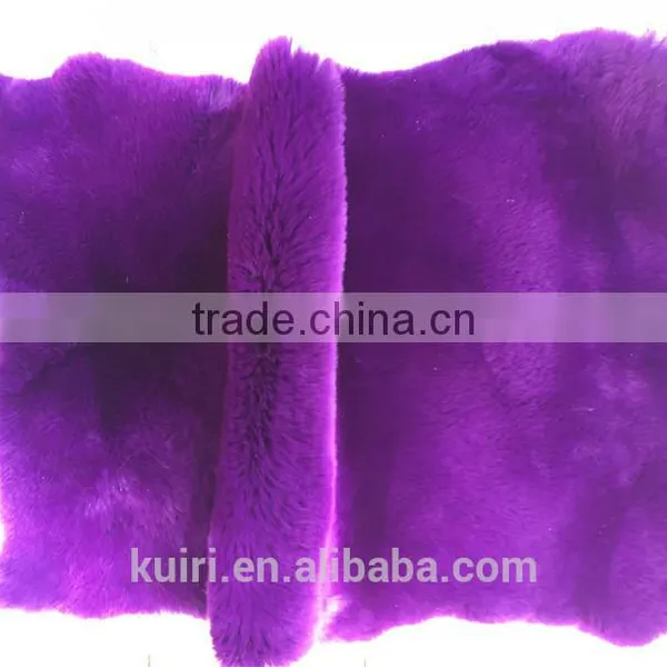 Factory Direct Supply 100% Real Rex Rabbit Fur Skin Dyed for Rex Rabbit Fur Coat / Hat / Blanket photo-5