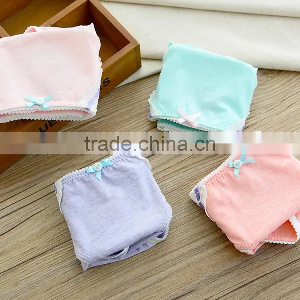 Girls Candy Color Bowknot Pure Cotton Briefs Panty Sexy Lace Women Cute Briefs Underwear photo-3