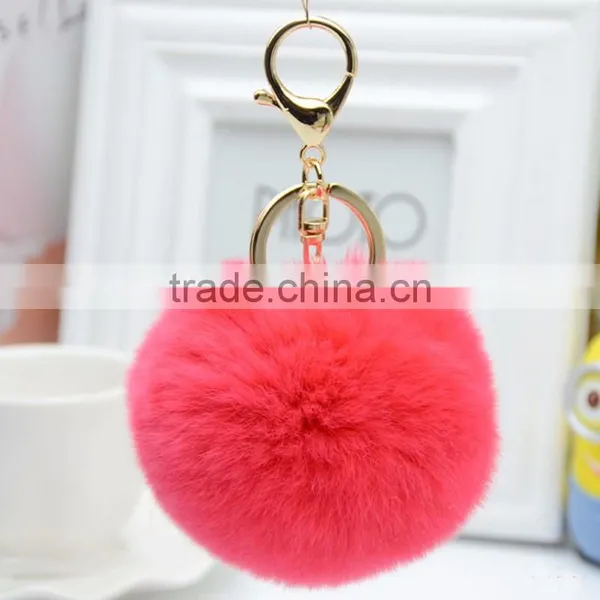 Myfur Genuine Rabbit Fur Ball Fur Decoration Colorful Customized Real Pom Rabbit Fur Fluffy Ball Keychain photo-5