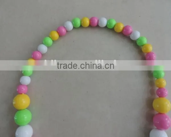 Baby Girl Necklaces Round Pearl Jewelry Colorful Kids Clothing Decor photo-3