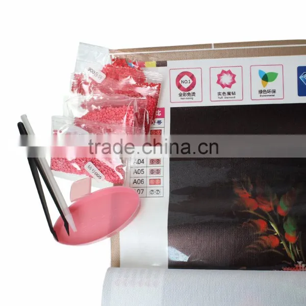 Red Flower Pattern Embroidery Diamond &Rhinestone Painting DIY Kit Cross Stitch For Living Room photo-2