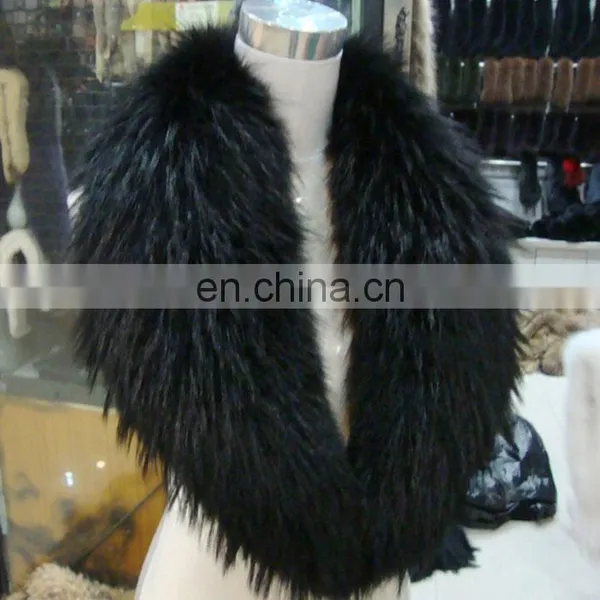 Natural or Dyed Raccoon Large Fur Collar Fur Trim for Winter Coat Parka Winter photo-3