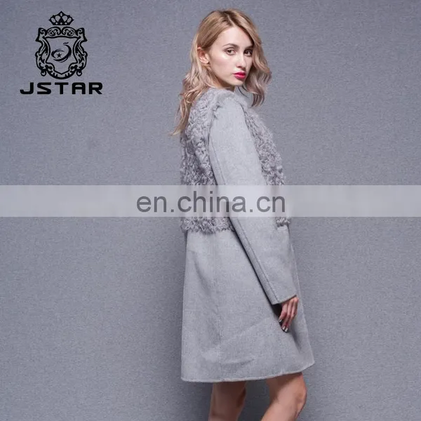 Hand Made Lambs Wool Collar Women's Double Side Cashmere Coat photo-3