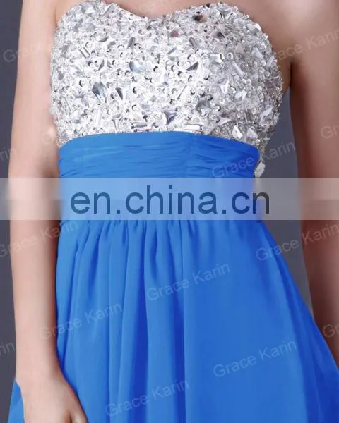 Grace Karin Strapless Flowy Long Evening Dress Patterns Made in China CL3424-1# photo-5